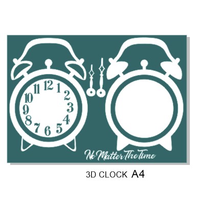 3d Vintage clock. A4 sheet . Min buy 3